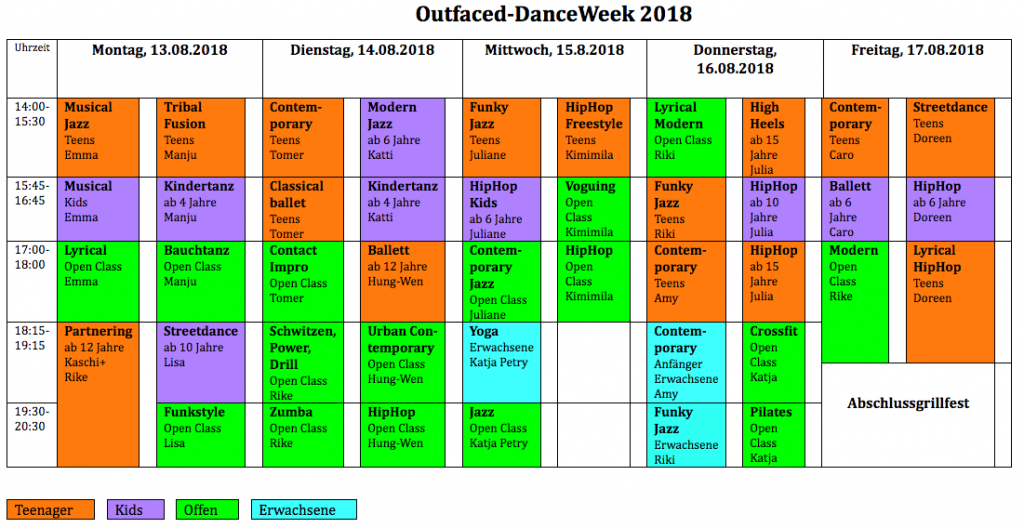 Outfaced Danceweek 2018